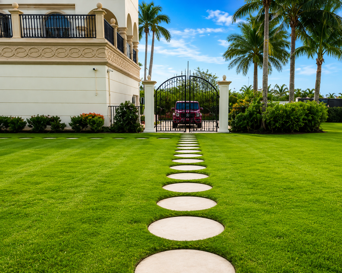 Palm and shrub trimming project